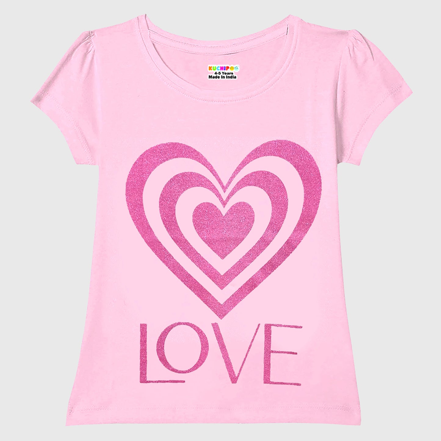 KUCHIPOO Girls Half Sleeves T-Shirts