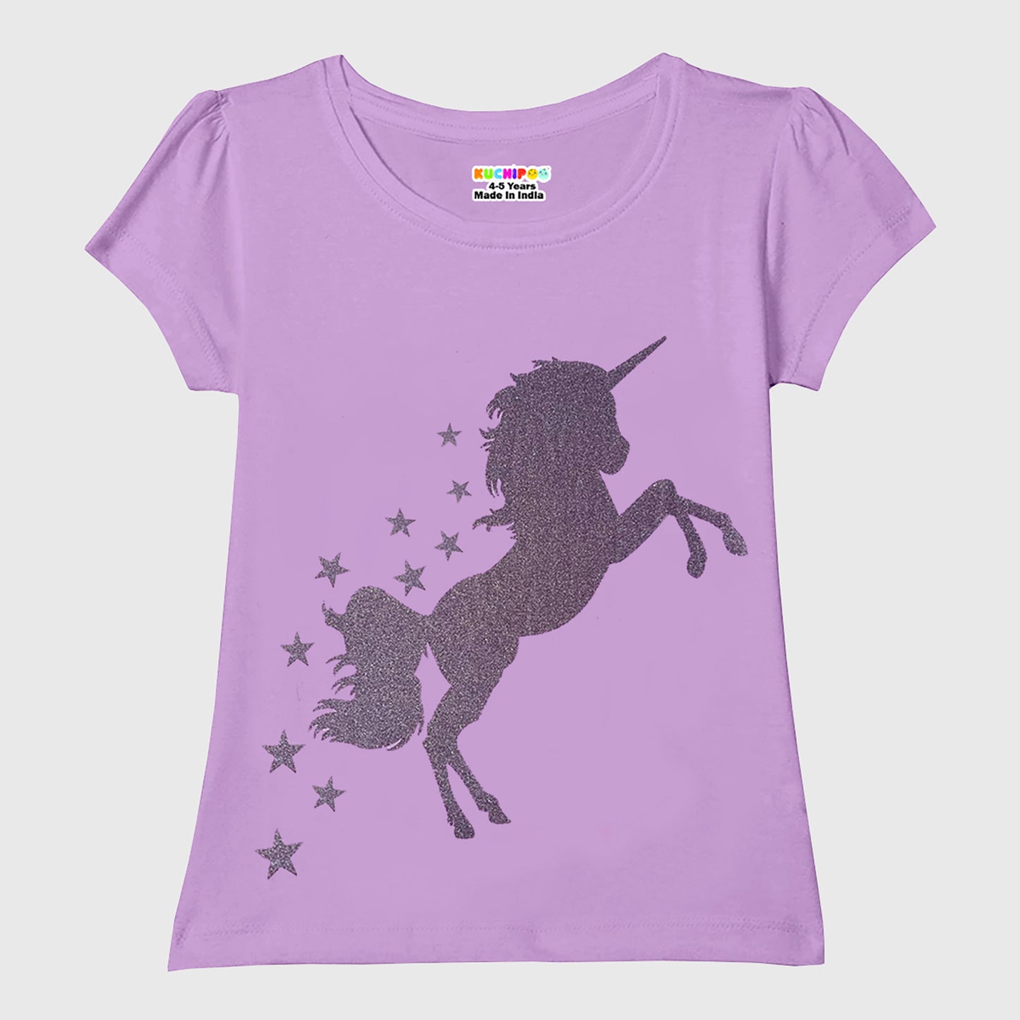 KUCHIPOO Girls Half Sleeves T-Shirts