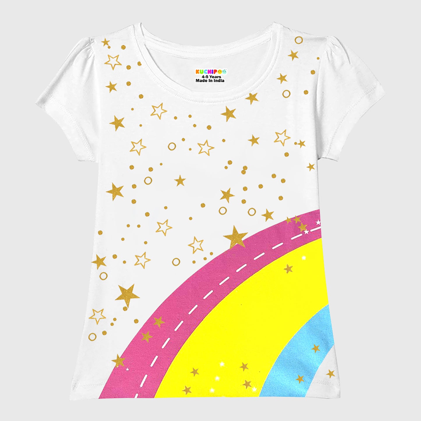 KUCHIPOO Girls Half Sleeves T-Shirts