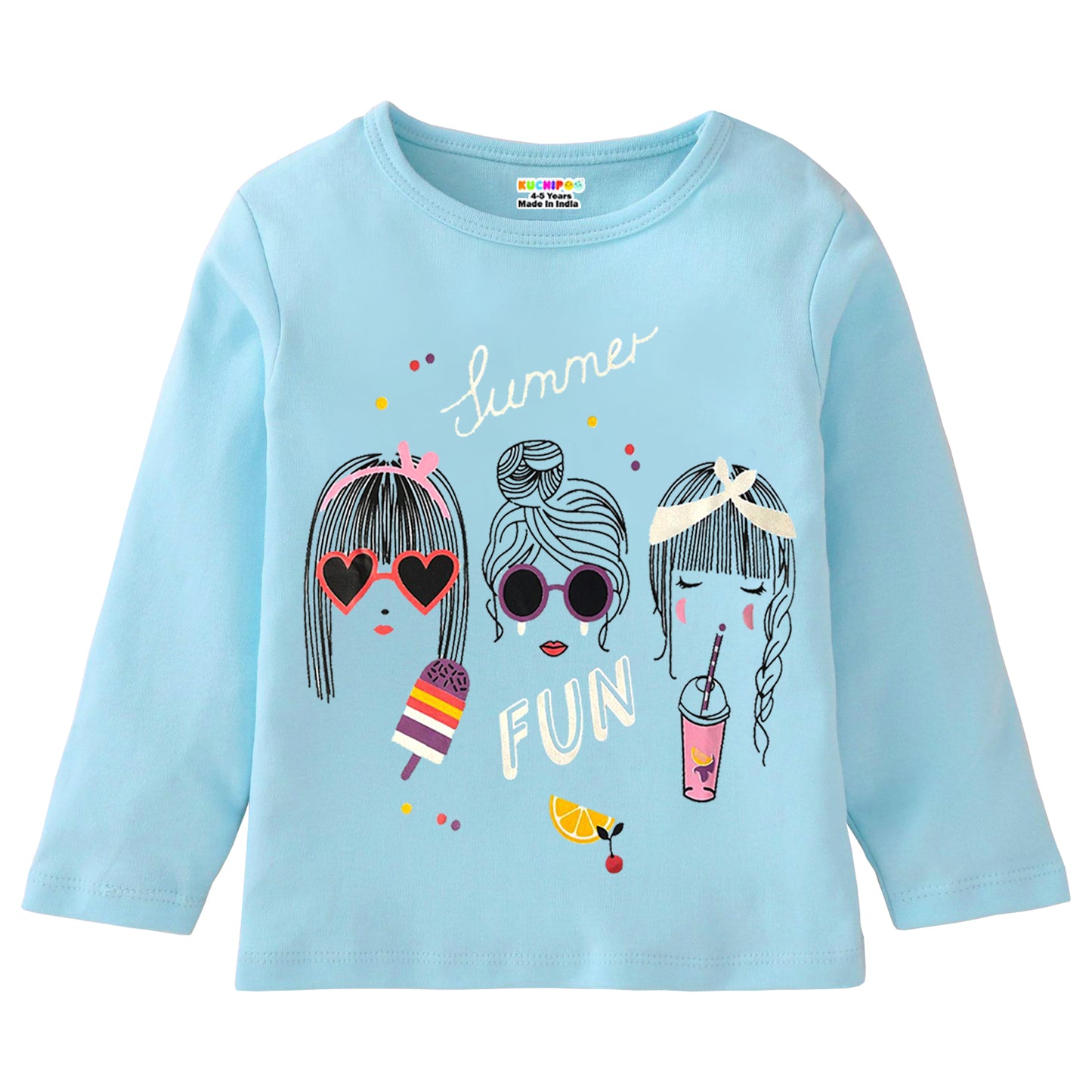 KUCHIPOO Girls Full Sleeves T-Shirts