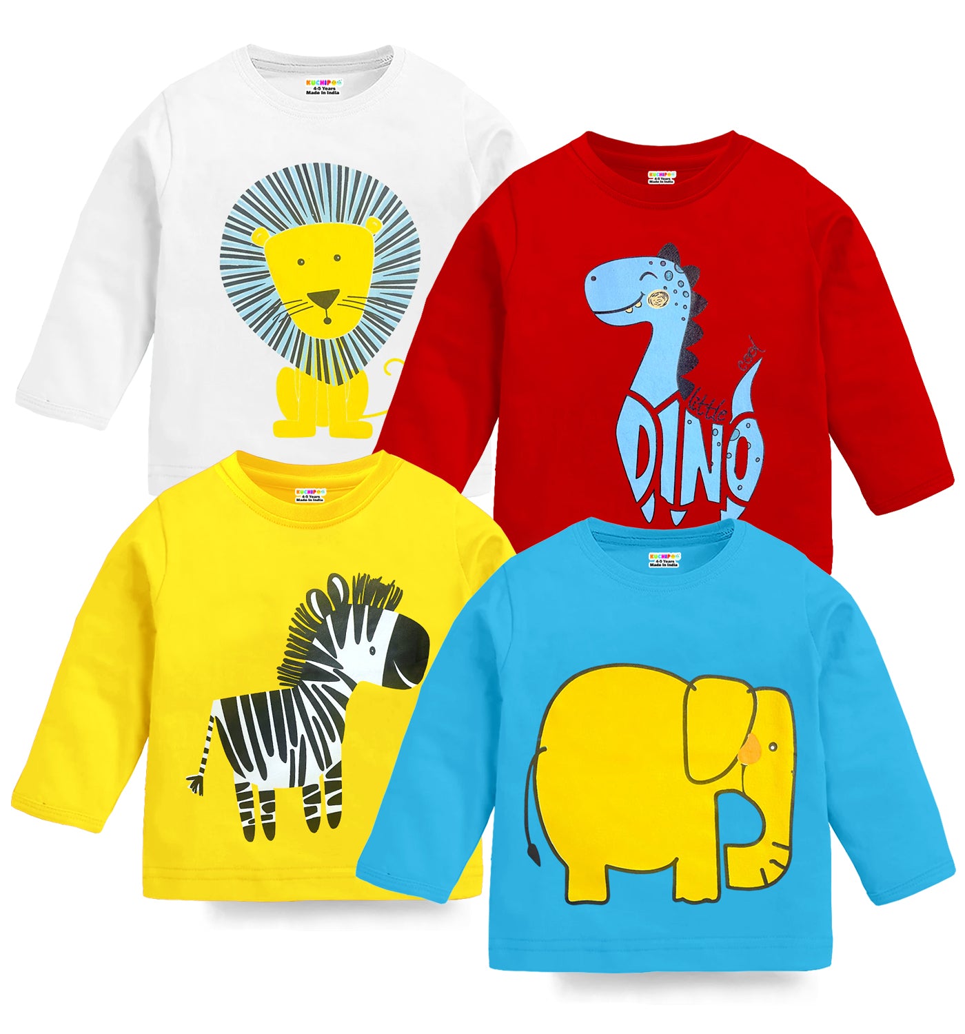 KUCHIPOO Baby Boys and Baby Girls Full Sleeves T-Shirts