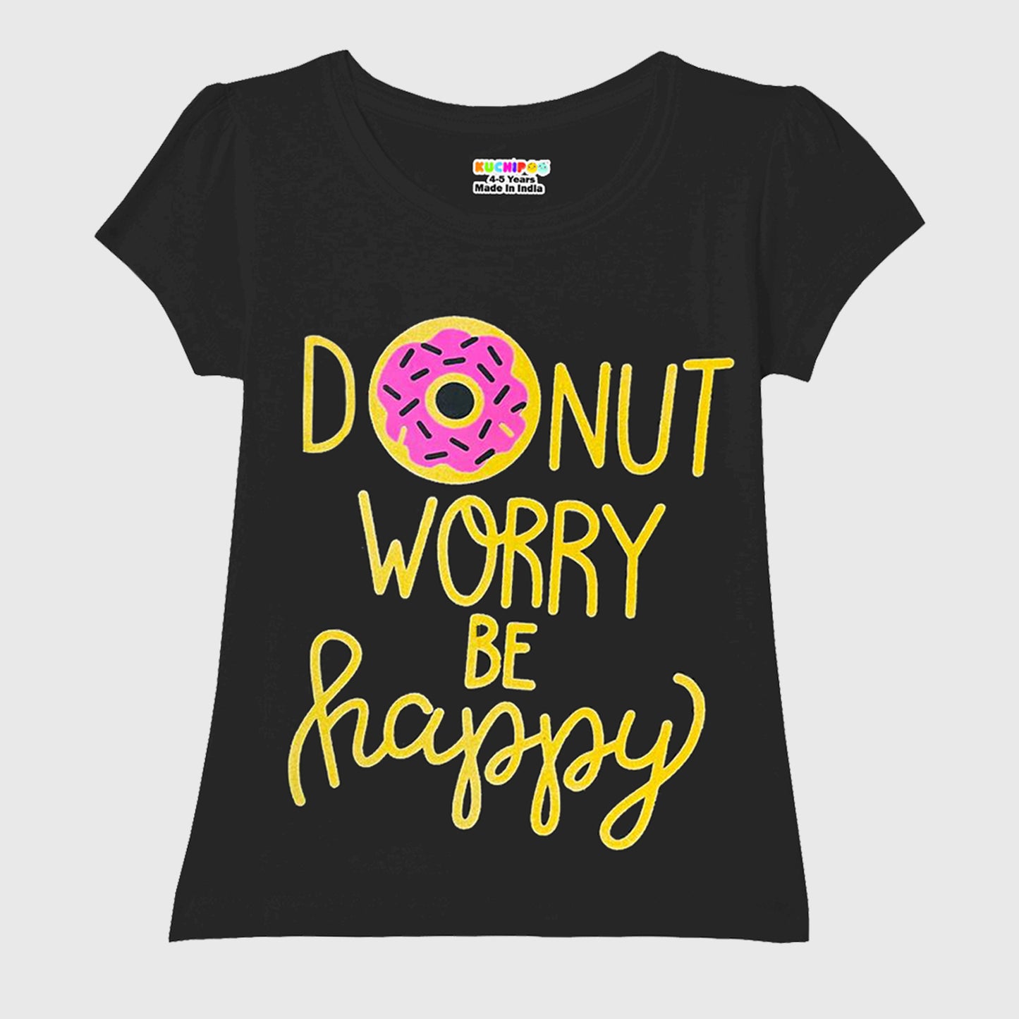 KUCHIPOO Girls Half Sleeves T-Shirts