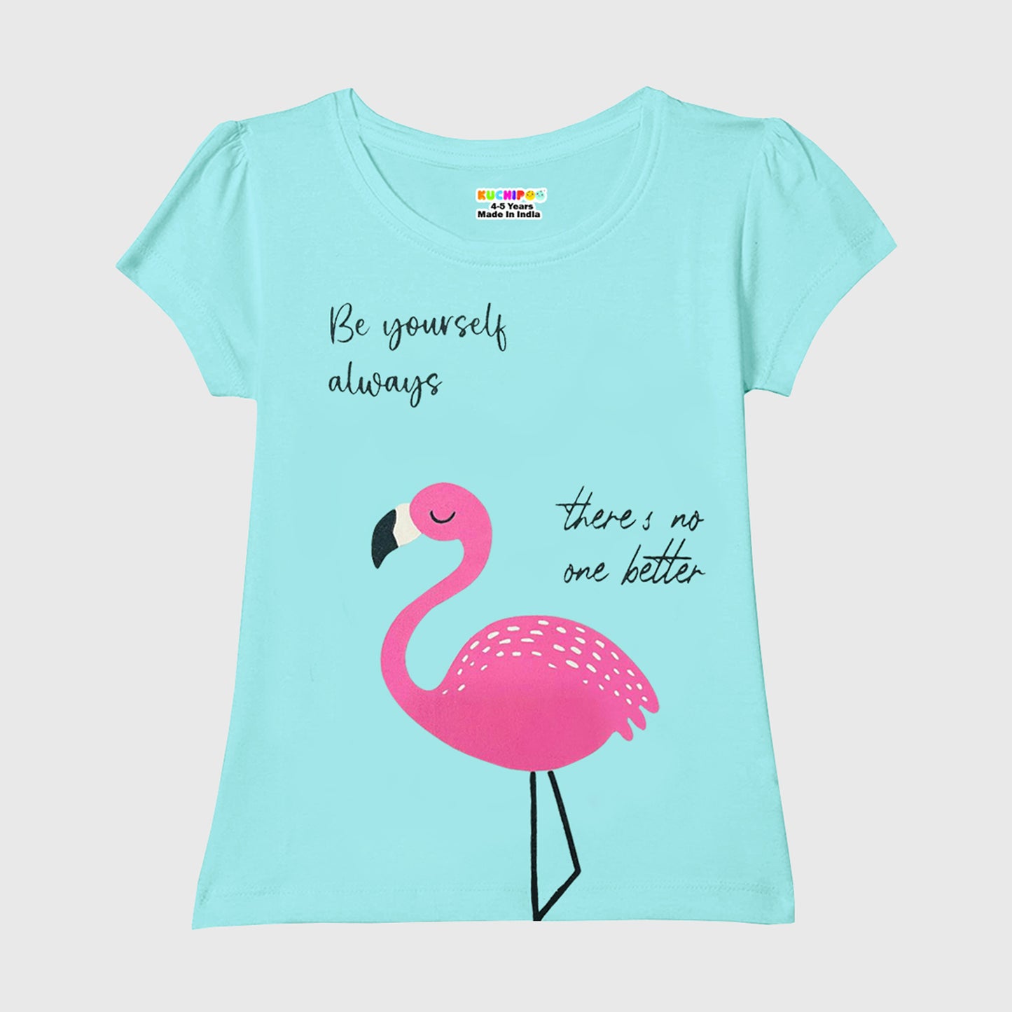 KUCHIPOO Girls Half Sleeves T-Shirts