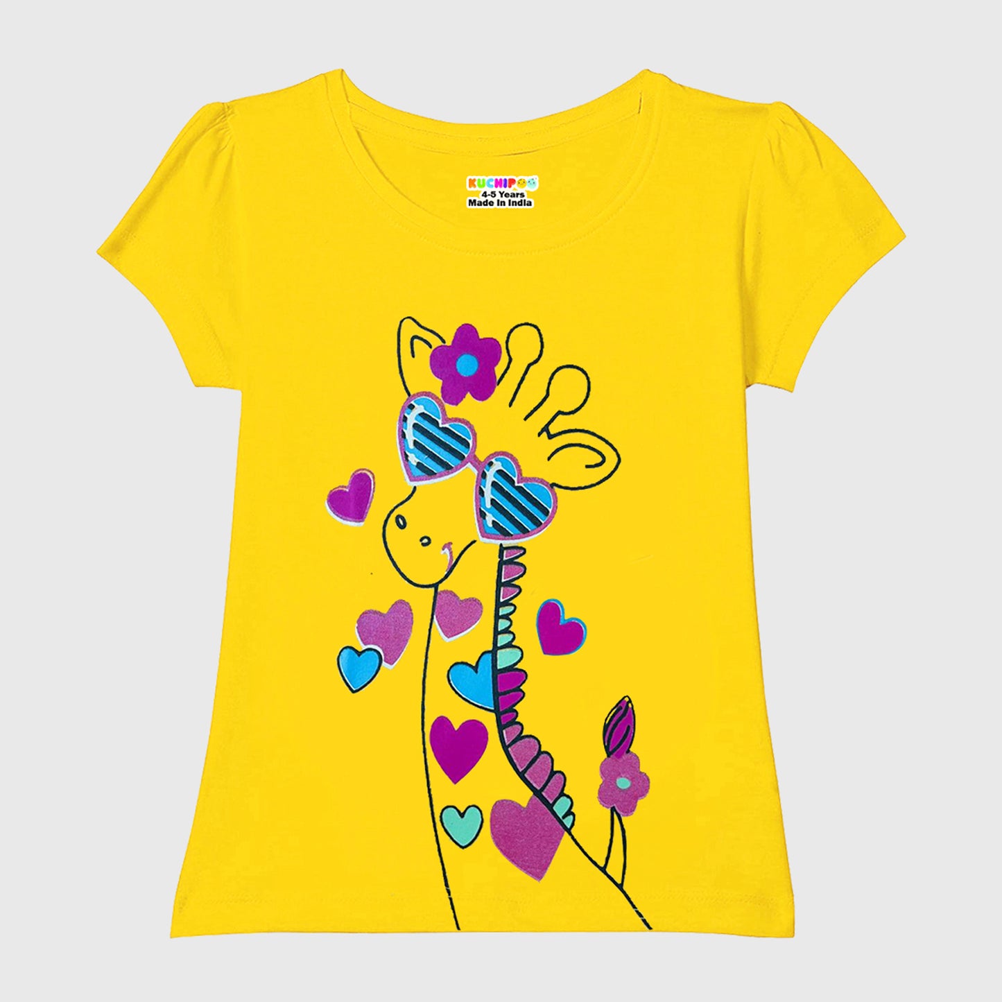 KUCHIPOO Girls Half Sleeves T-Shirts