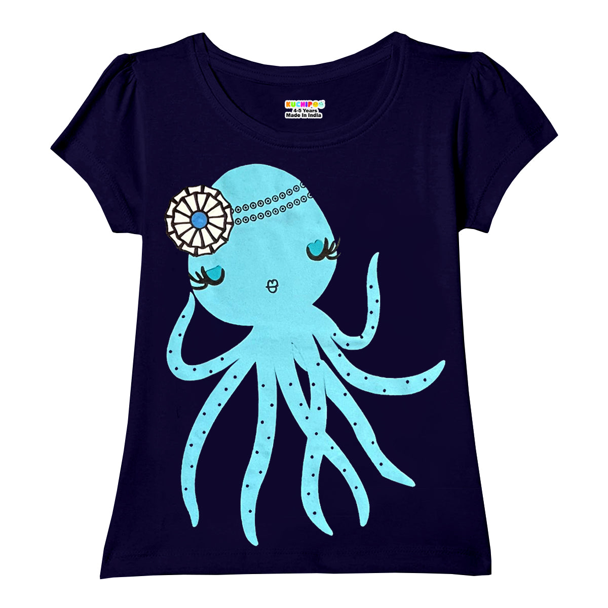 KUCHIPOO Girls Half Sleeves T-Shirts