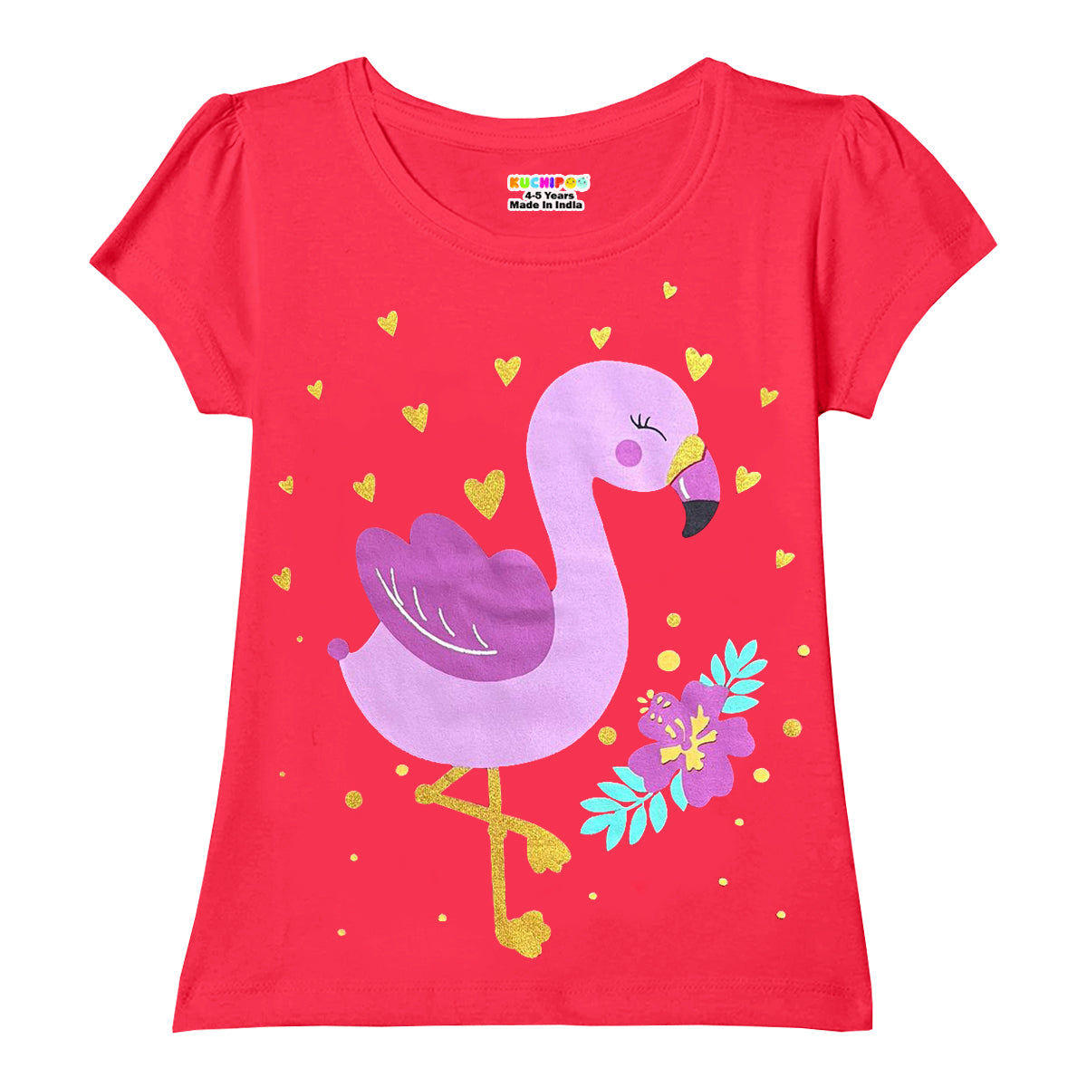 KUCHIPOO Girls Half Sleeves T-Shirts