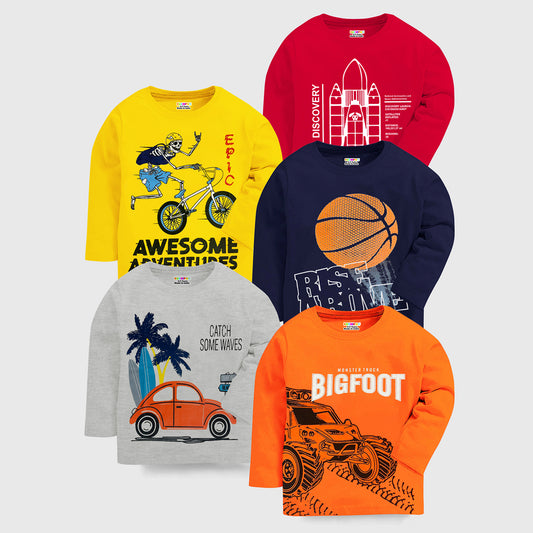 KUCHIPOO Boys  Full Sleeves T-Shirts