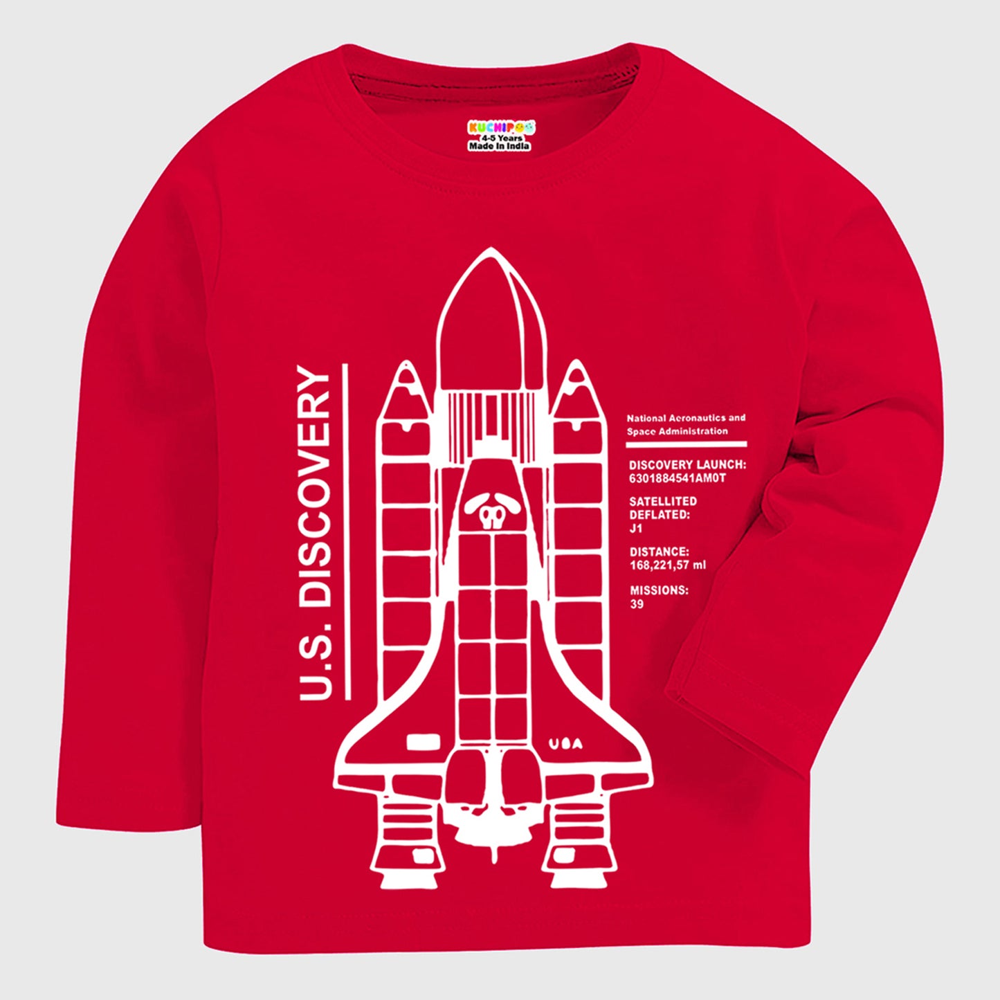 KUCHIPOO Boys  Full Sleeves T-Shirts