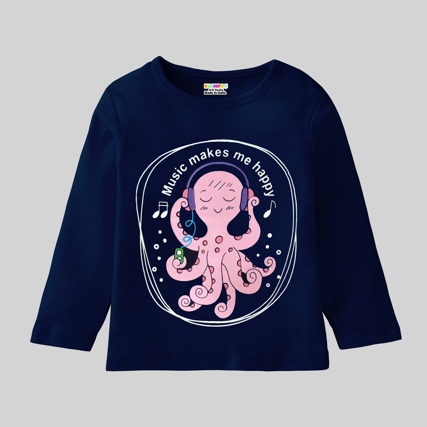 KUCHIPOO Girls Full Sleeves T-Shirts