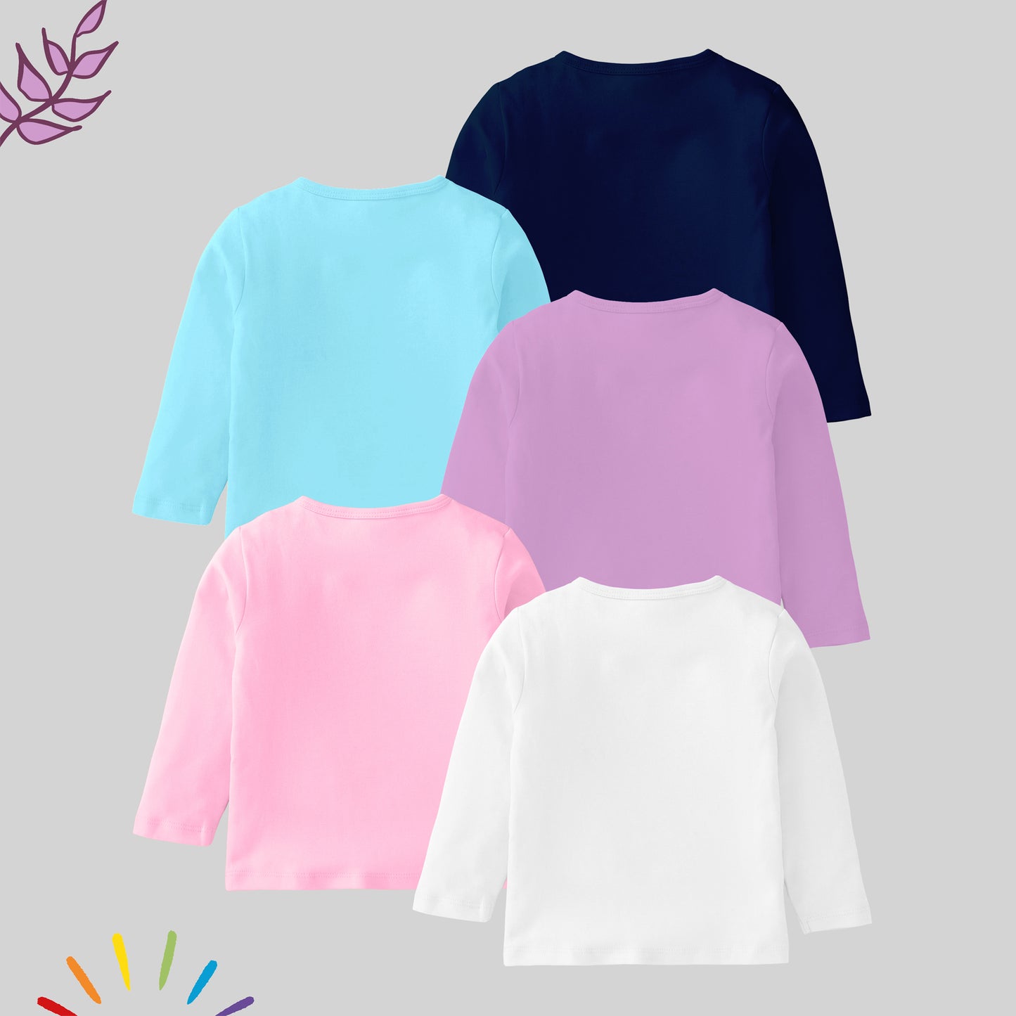 KUCHIPOO Girls Full Sleeves T-Shirts