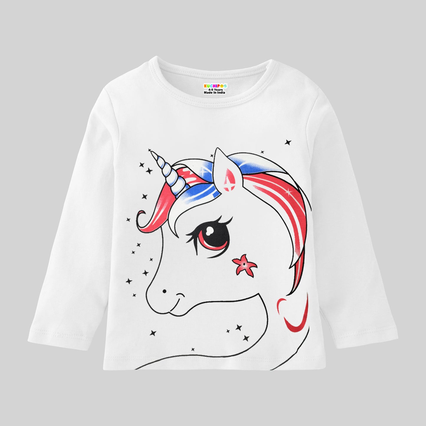 KUCHIPOO Girls Full Sleeves T-Shirts