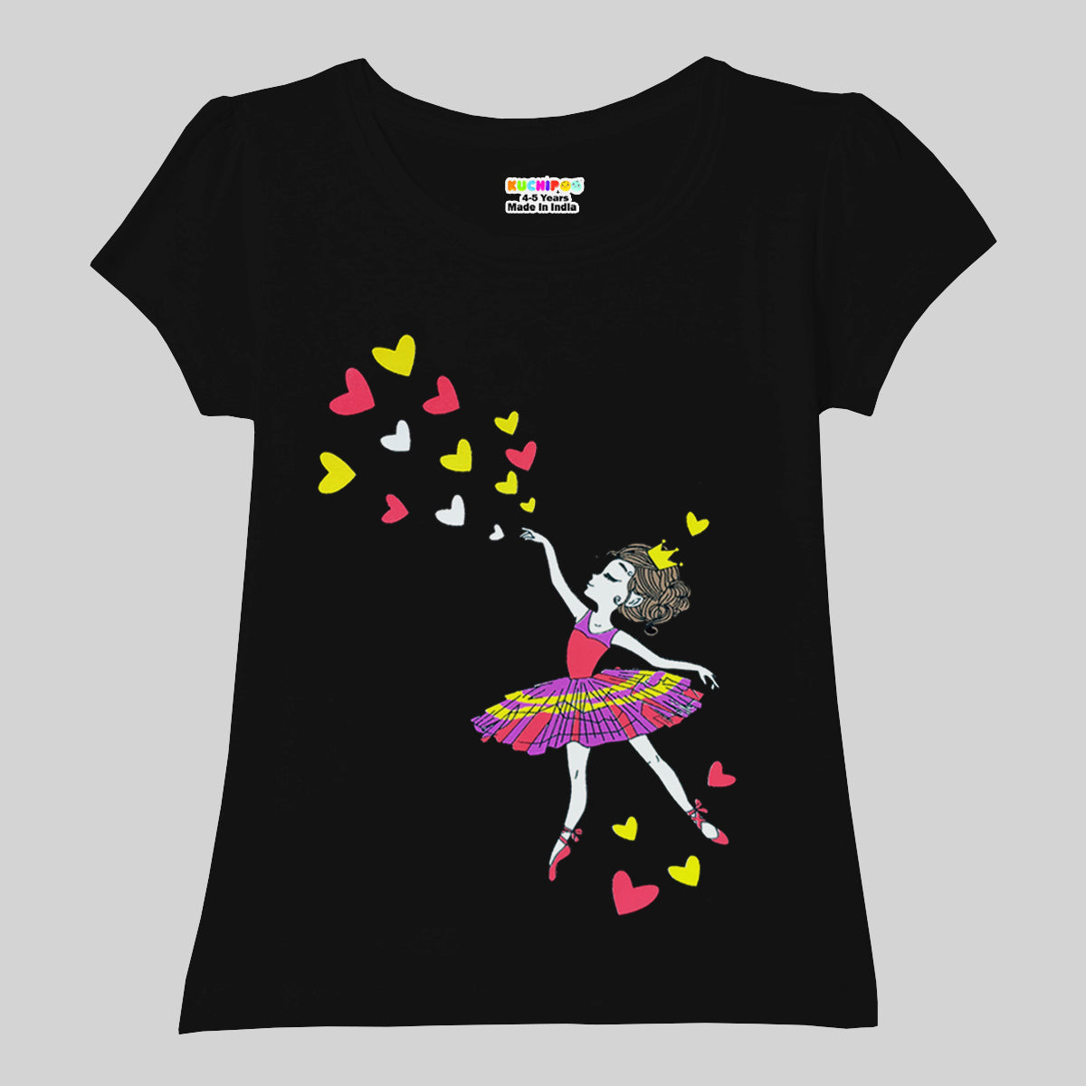 KUCHIPOO Girls Half Sleeves T-Shirts