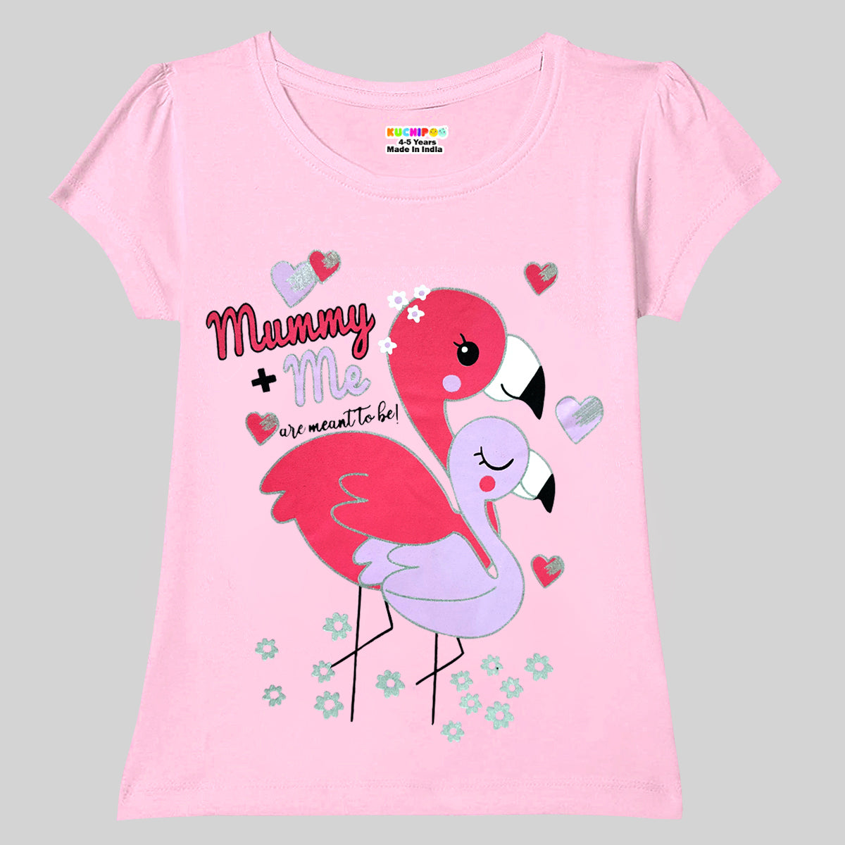 KUCHIPOO Girls Half Sleeves T-Shirts