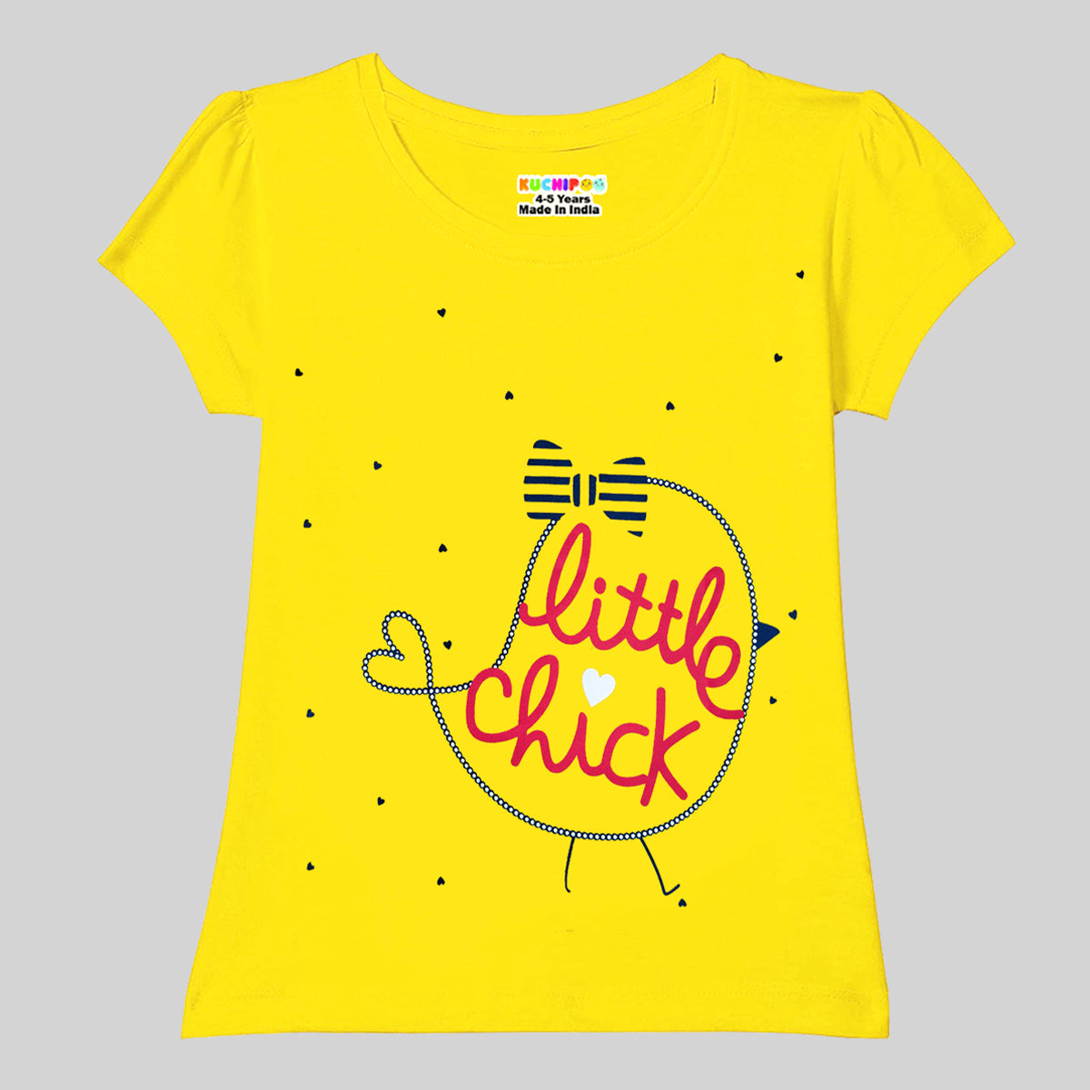 KUCHIPOO Girls Half Sleeves T-Shirts