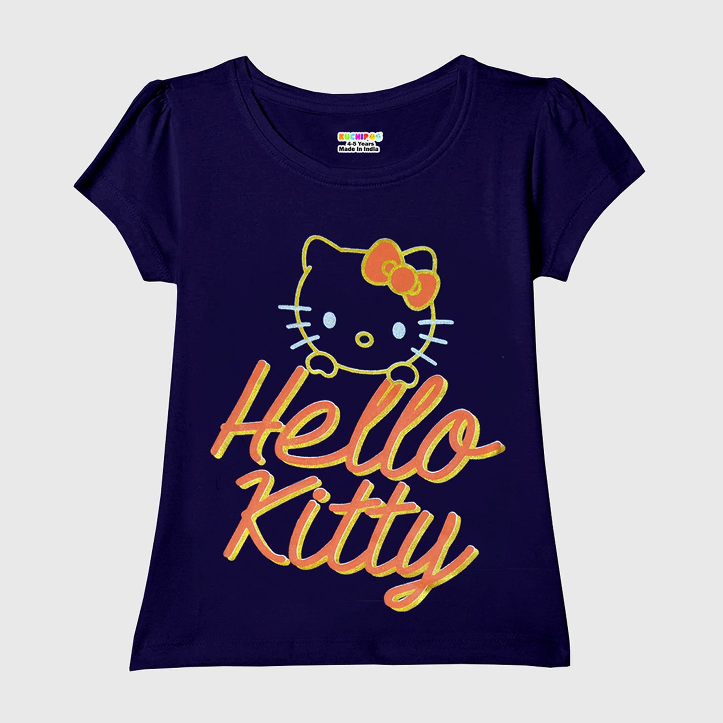 Kuchipoo Girls Half Sleeves Regular Fit Cotton T-Shirt