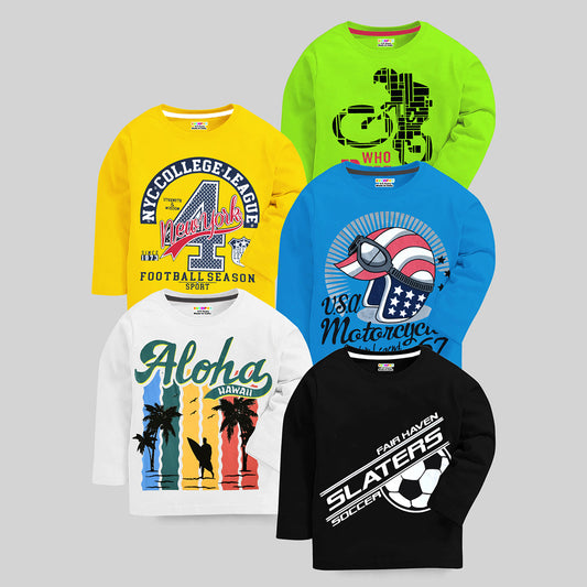 KUCHIPOO Boys  Full Sleeves T-Shirts