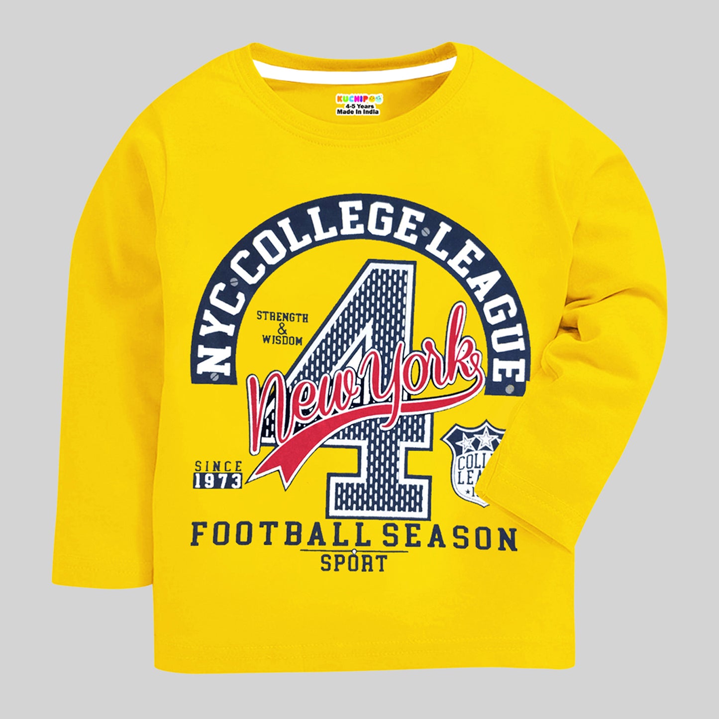 KUCHIPOO Boys  Full Sleeves T-Shirts