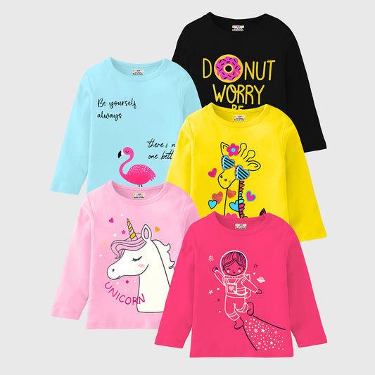 KUCHIPOO Girls Full Sleeves T-Shirts
