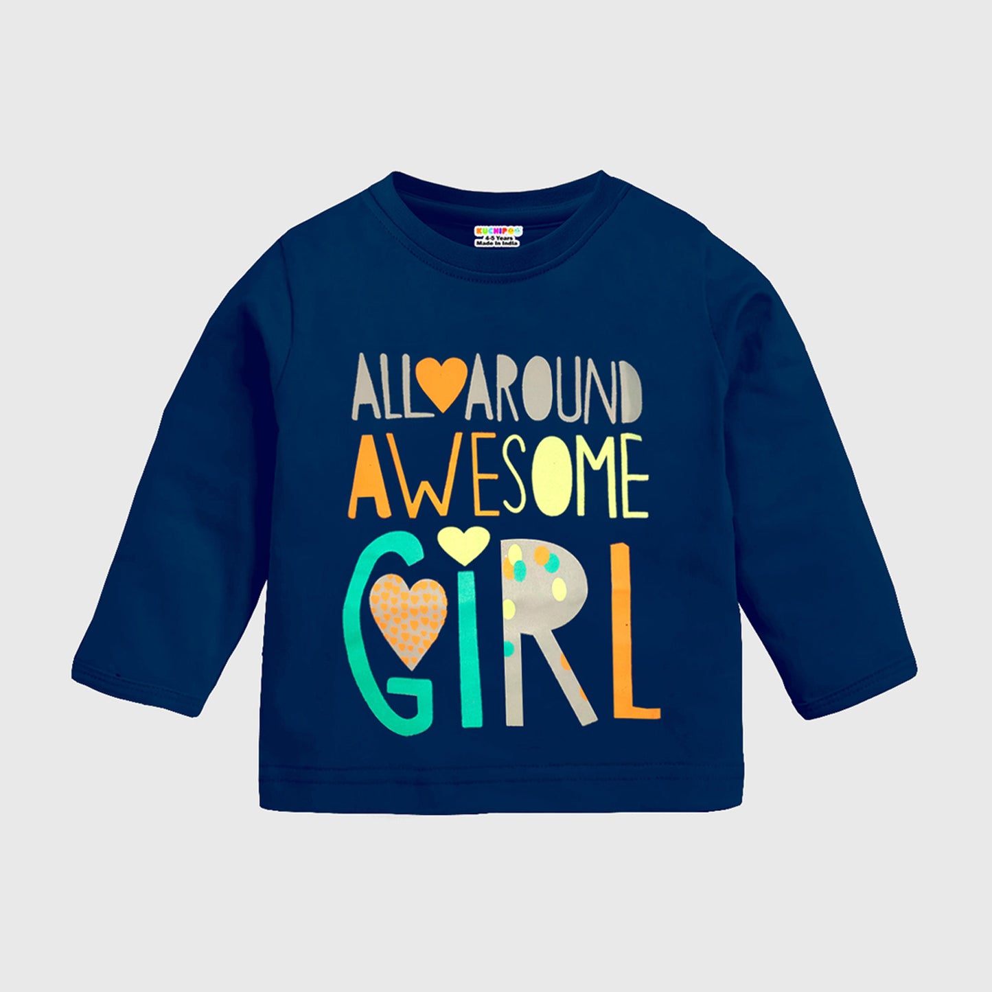 KUCHIPOO Baby Girls Full Sleeves T-Shirts