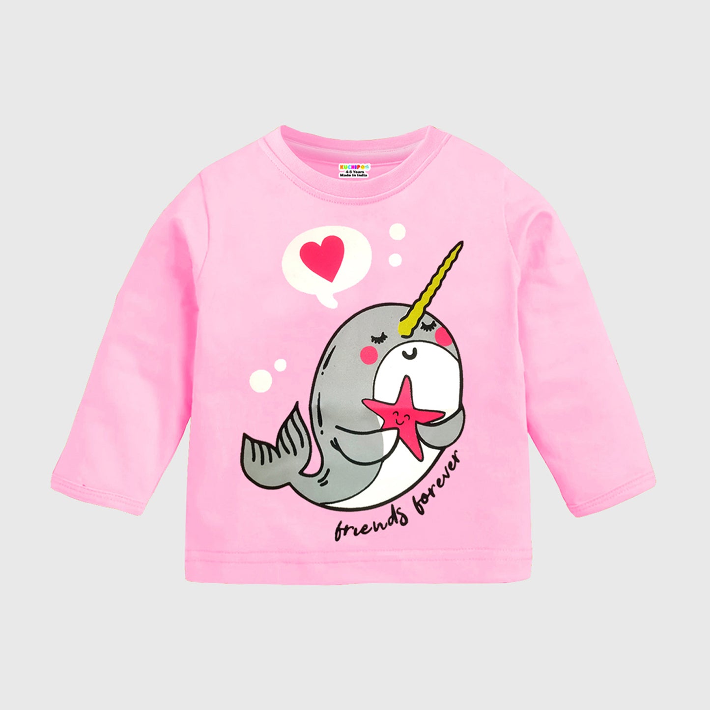 KUCHIPOO Baby Girls Full Sleeves T-Shirts