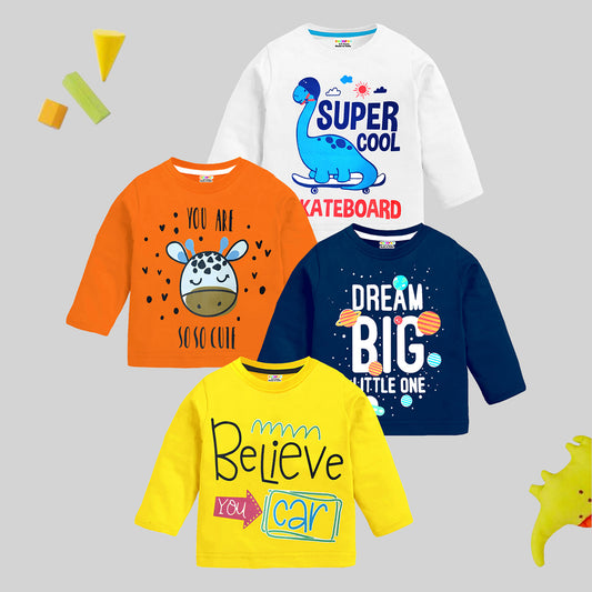 KUCHIPOO Baby Boys and Baby Girls Full Sleeves T-Shirts