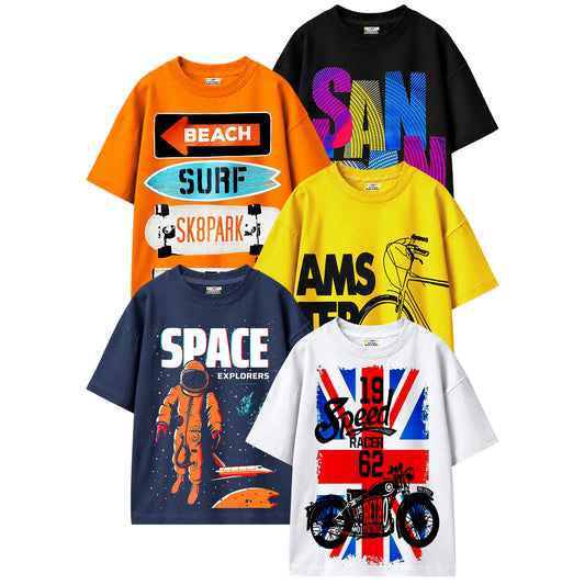 KUCHIPOO Boys Half Sleeves T-Shirts