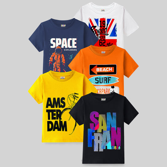 KUCHIPOO Boys Half Sleeves T-Shirts