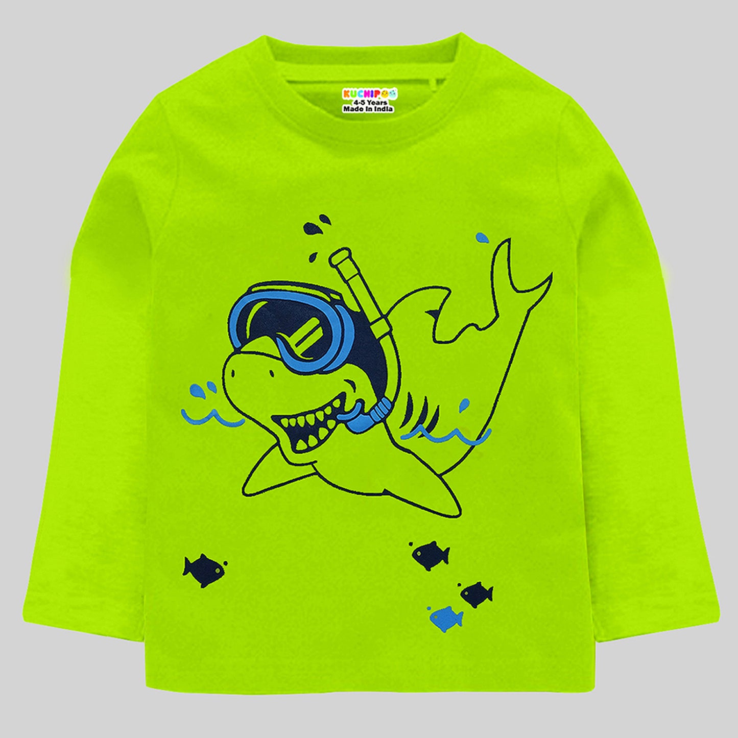 KUCHIPOO Boys Printed Cotton Blend Regular Full Sleeves T Shirt