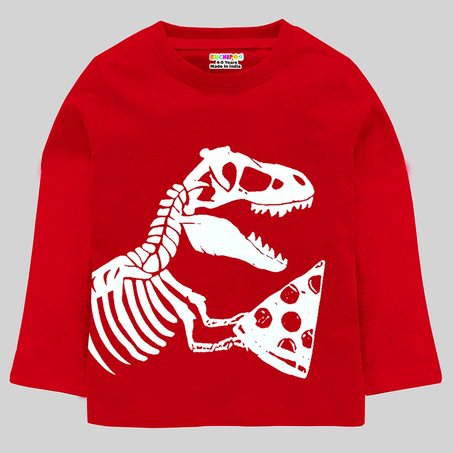 KUCHIPOO Boys Printed Cotton Blend Regular Full Sleeves T Shirt