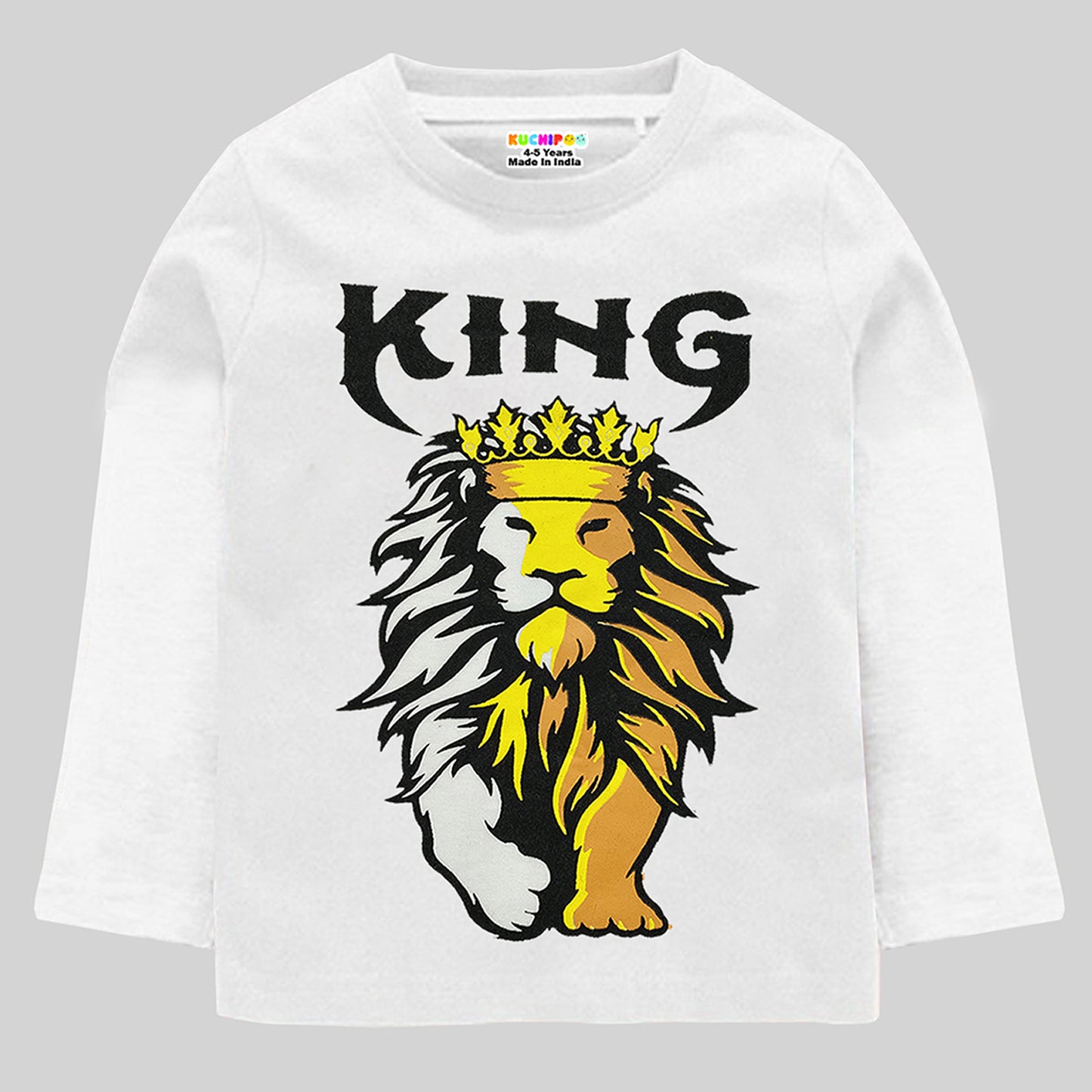 KUCHIPOO Boys Printed Cotton Blend Regular Full Sleeves T Shirt