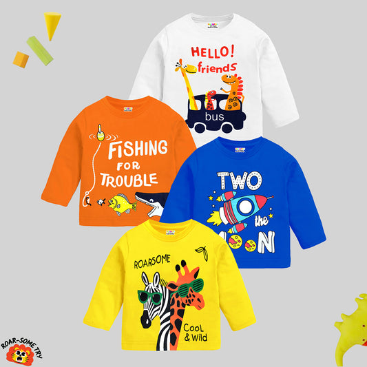 KUCHIPOO Baby Boys and Baby Girls Full Sleeves T-Shirts