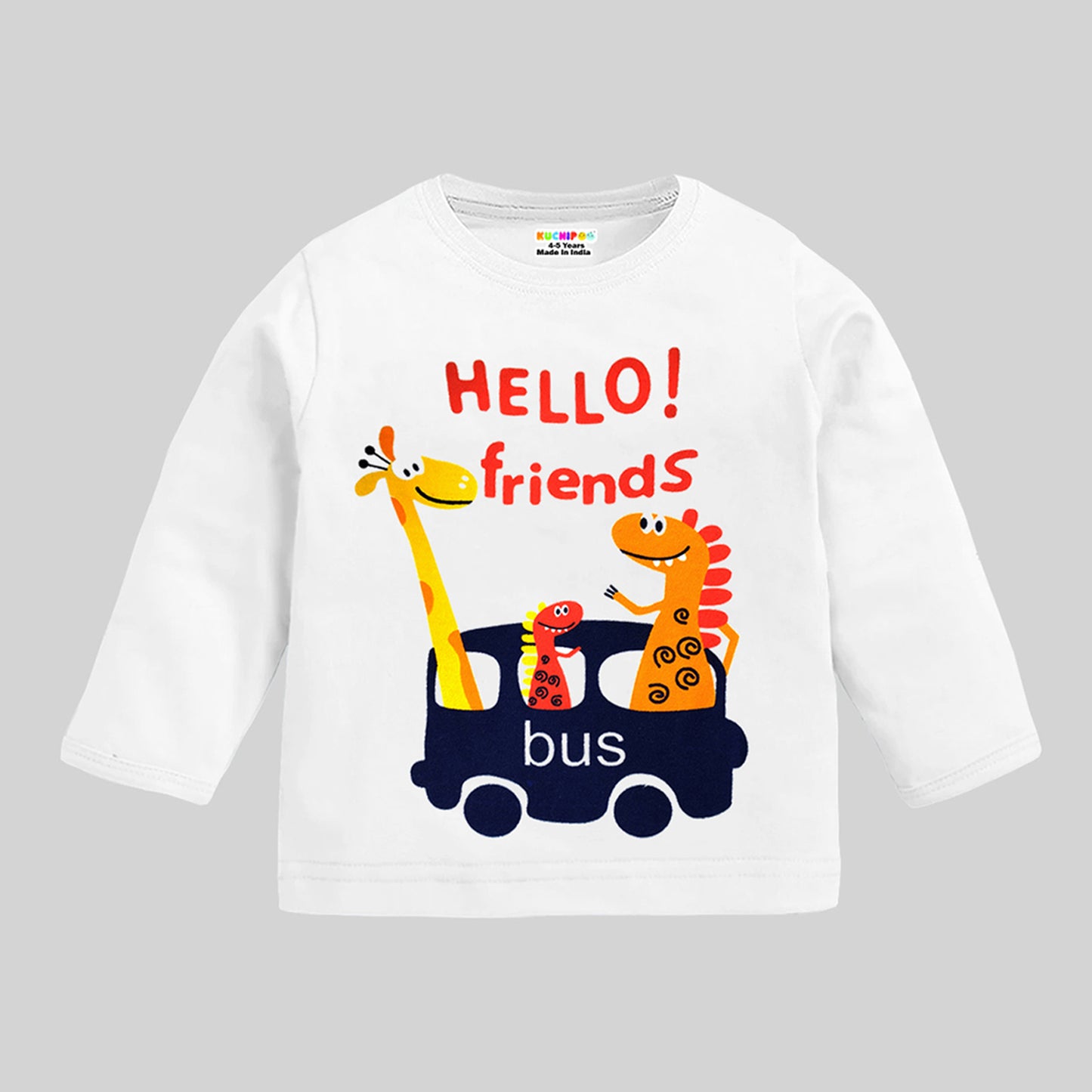 KUCHIPOO Baby Boys and Baby Girls Full Sleeves T-Shirts