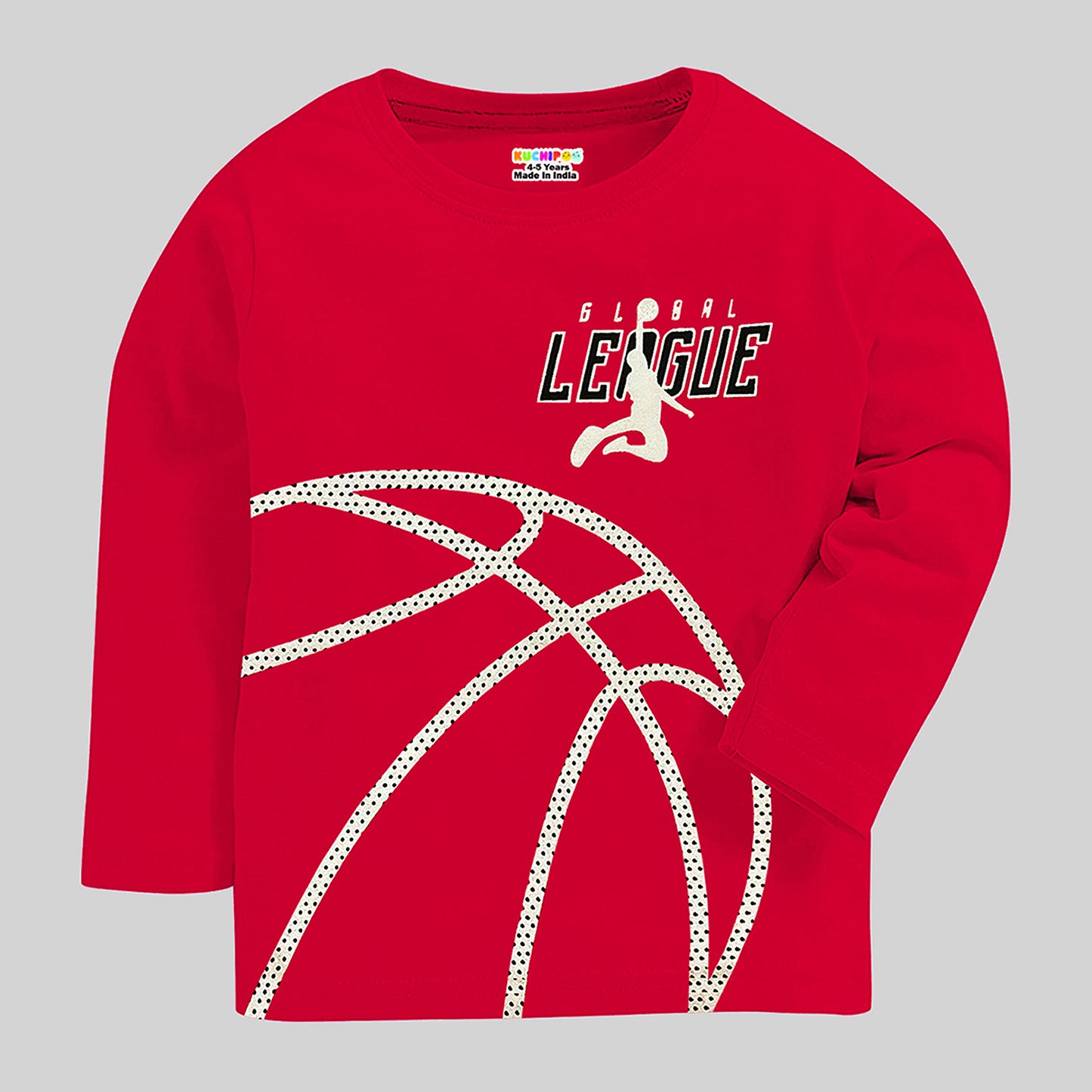 KUCHIPOO Boys Regular Fit Full Sleeves T Shirt