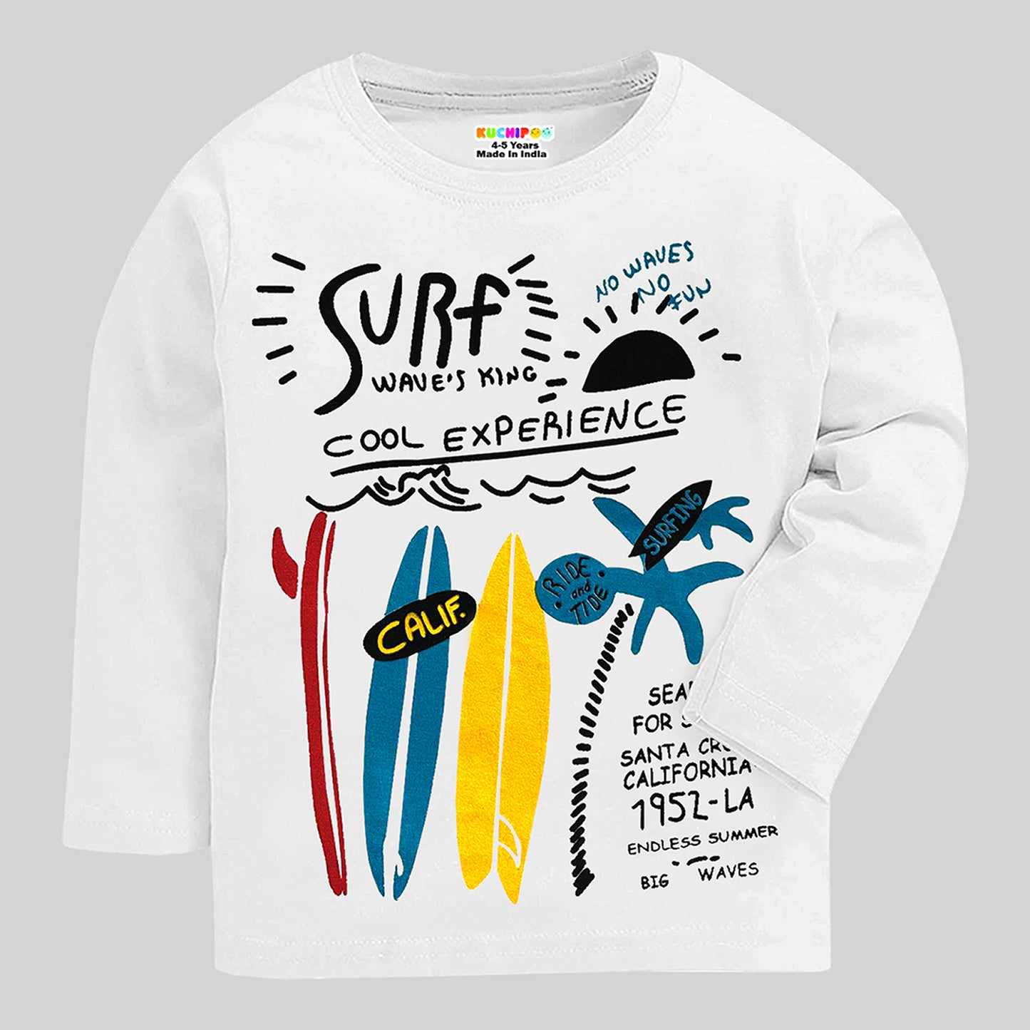 KUCHIPOO Boys Regular Fit Full Sleeves T Shirt