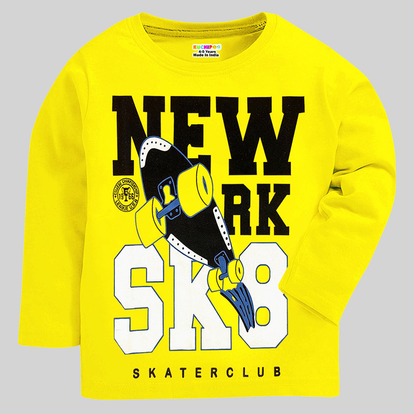 KUCHIPOO Boys Regular Fit Full Sleeves T Shirt