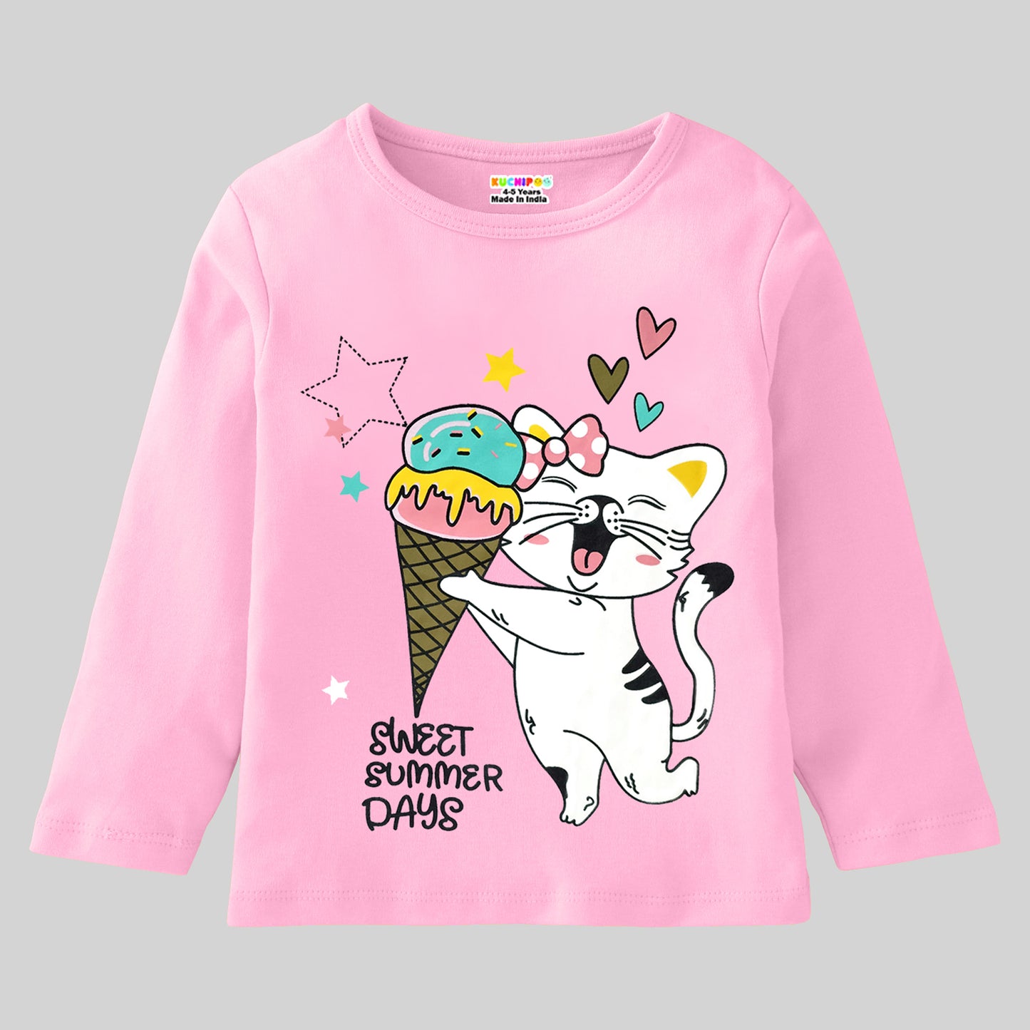 KUCHIPOO Girls Full Sleeves T-Shirts