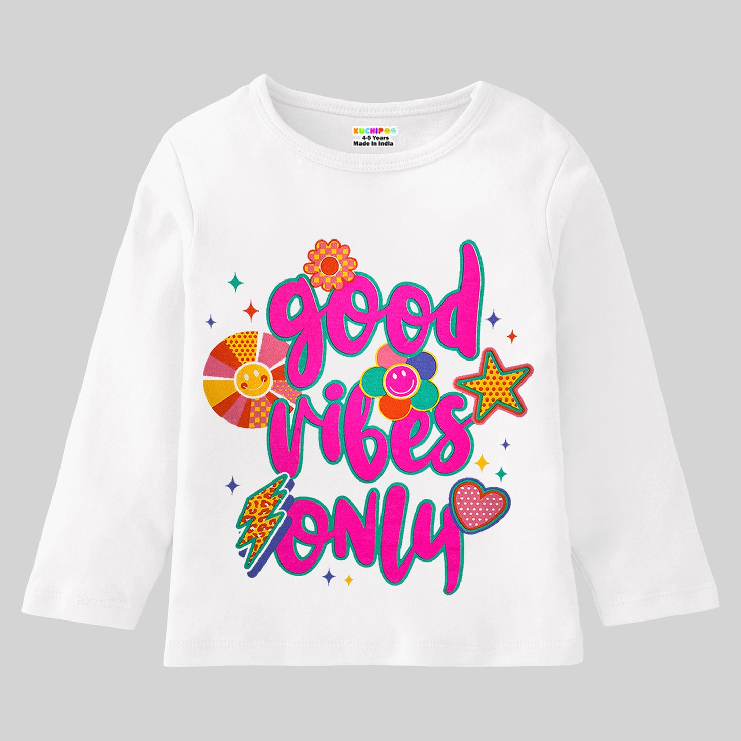 KUCHIPOO Girls Full Sleeves T-Shirts