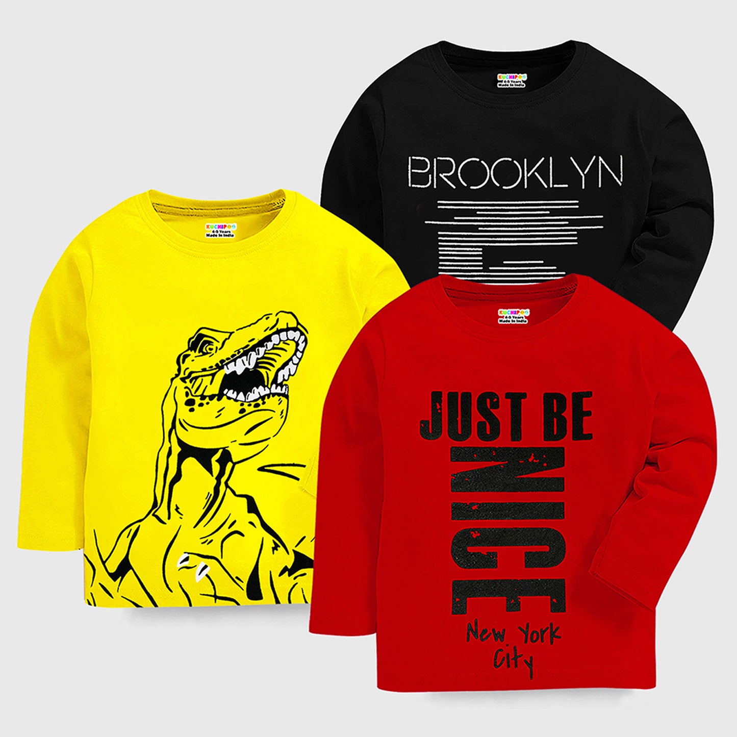 KUCHIPOO Boys Full Sleeves T-Shirts