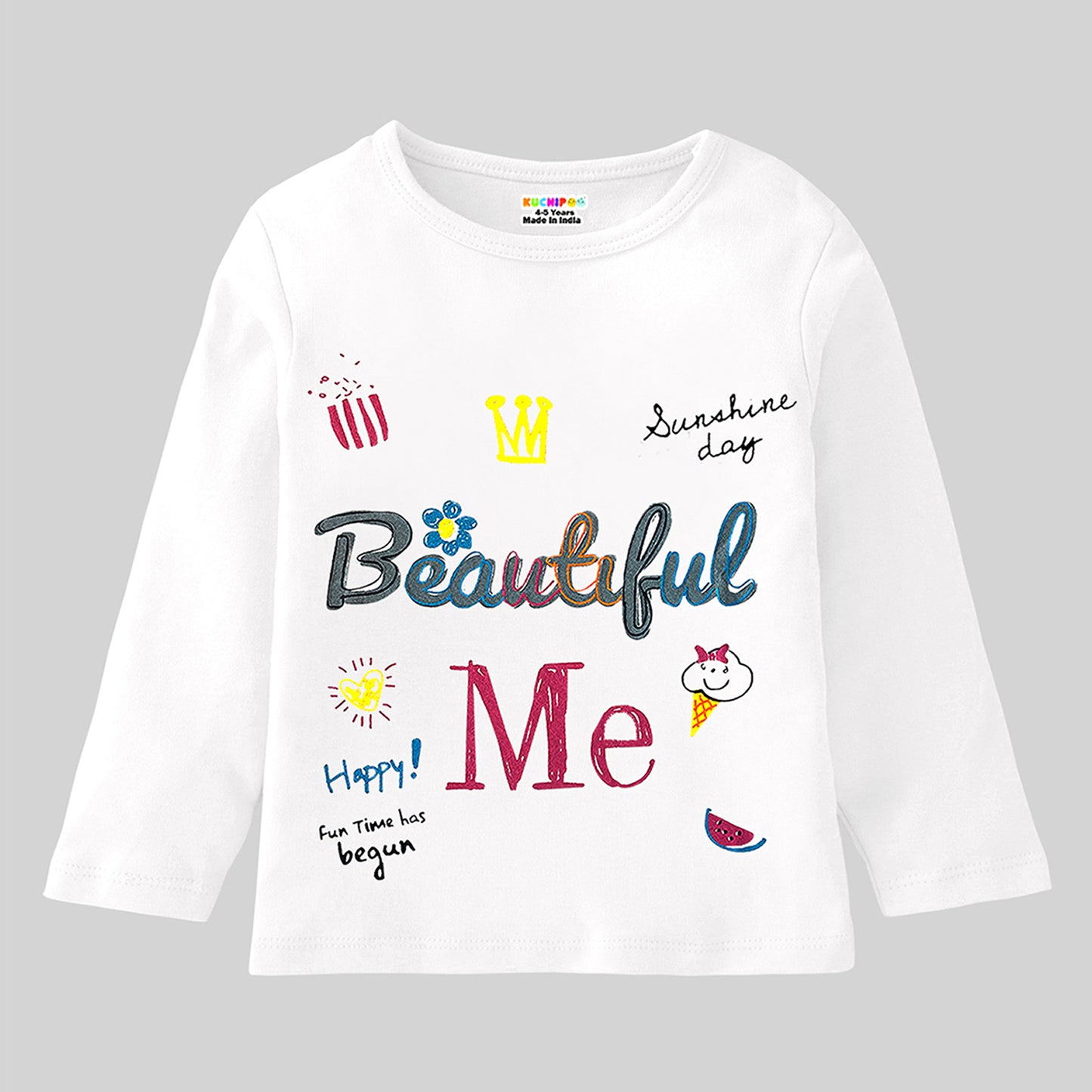 KUCHIPOO Girls Full Sleeves T-Shirts