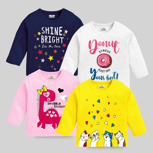 KUCHIPOO Baby Girls  Full Sleeves T-Shirts