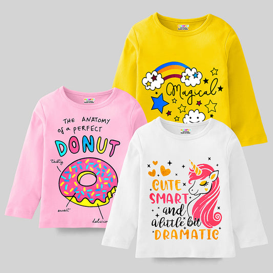 KUCHIPOO Girls Full Sleeves T-Shirts