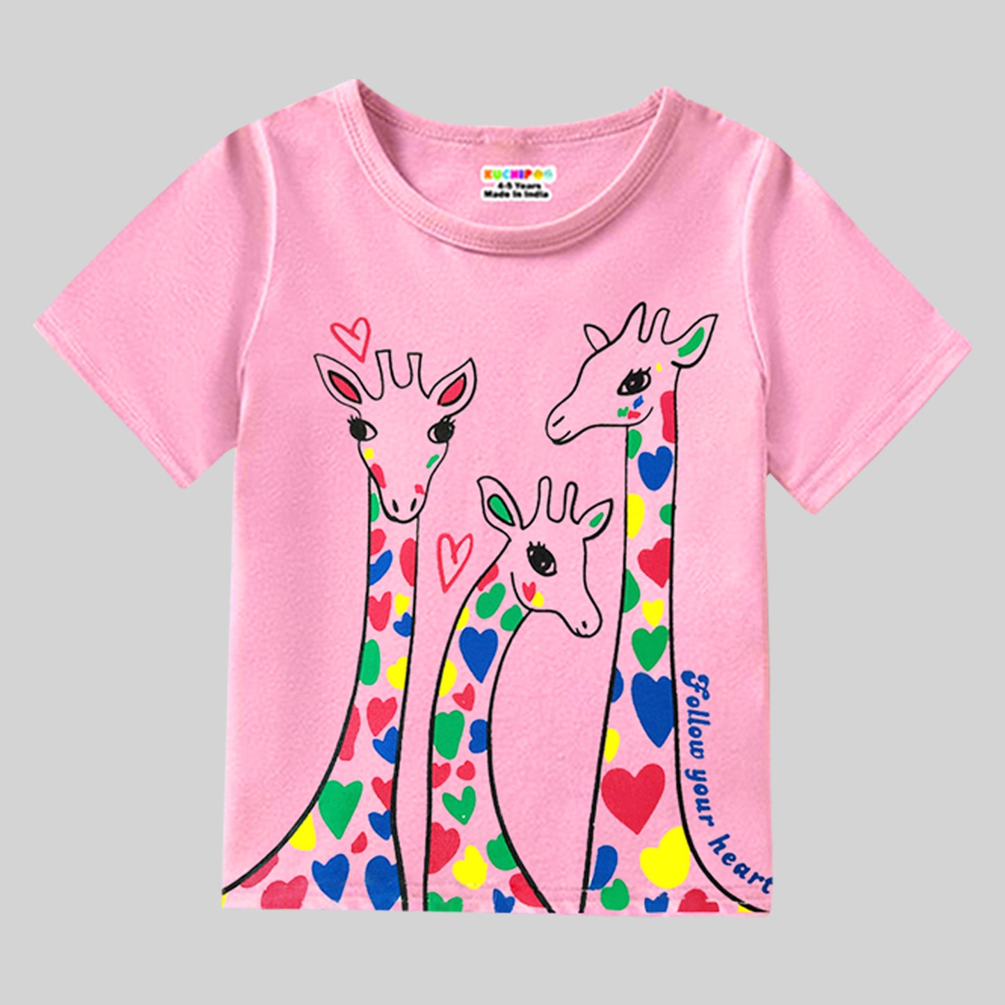 KUCHIPOO Baby Girls Half Sleeves T-Shirts