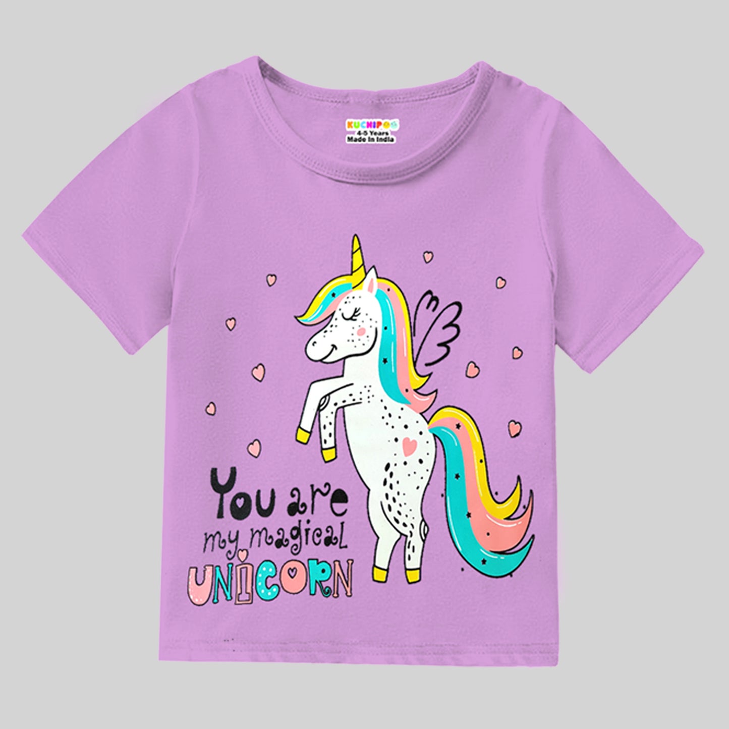 KUCHIPOO Baby Girls Half Sleeves T-Shirts