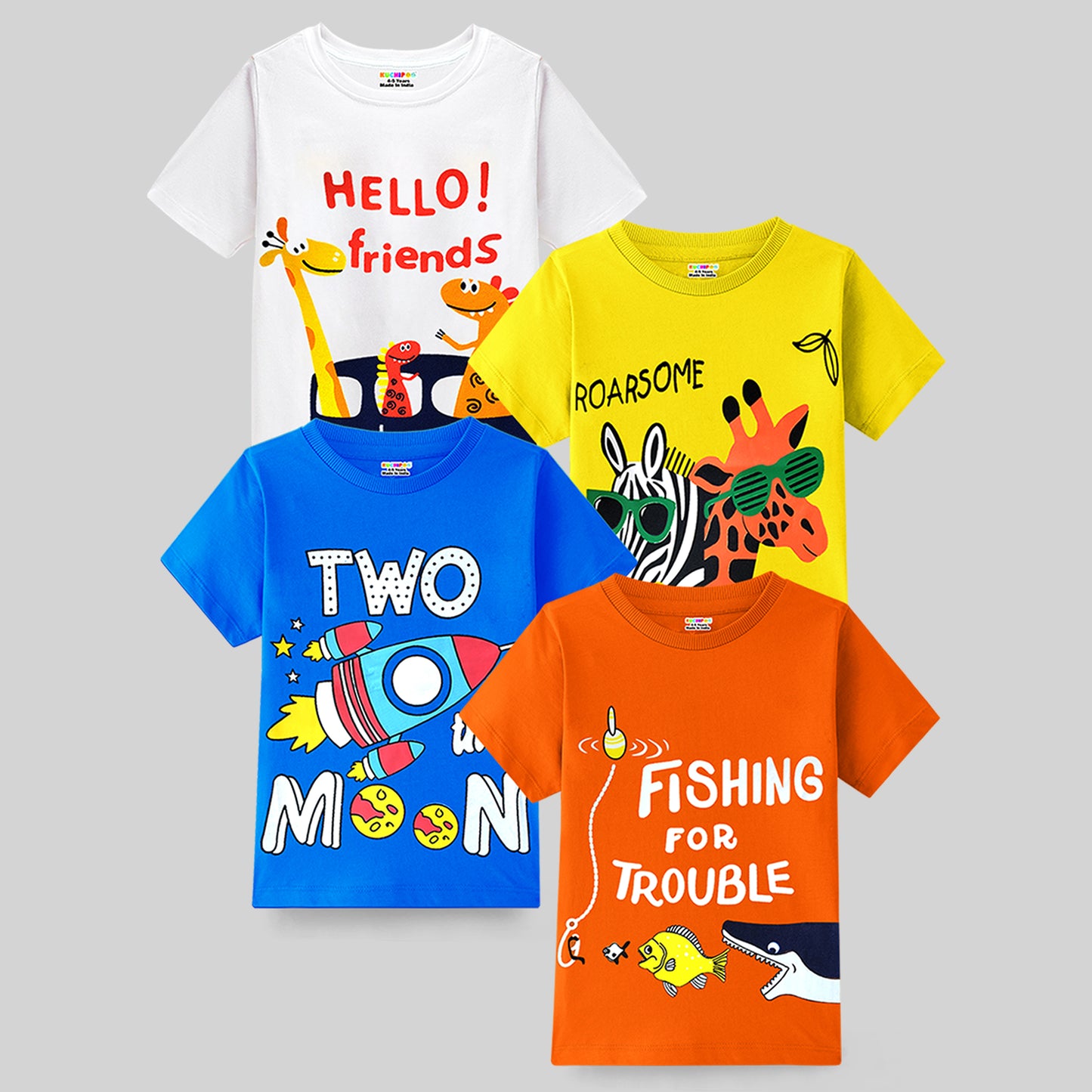 KUCHIPOO Baby Boys and Baby Girls Half Sleeves T-Shirts