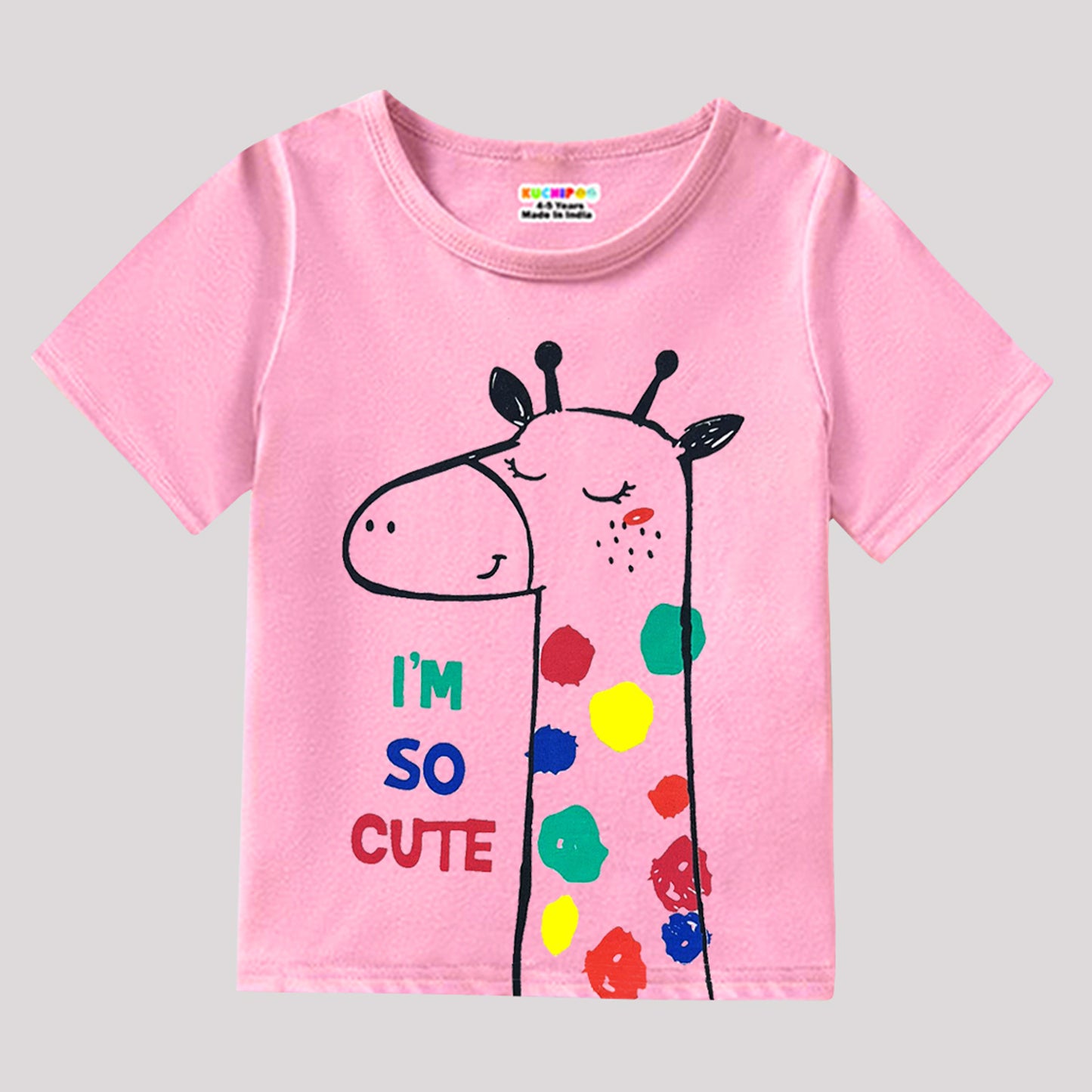 KUCHIPOO Girls  Half Sleeves T-Shirts