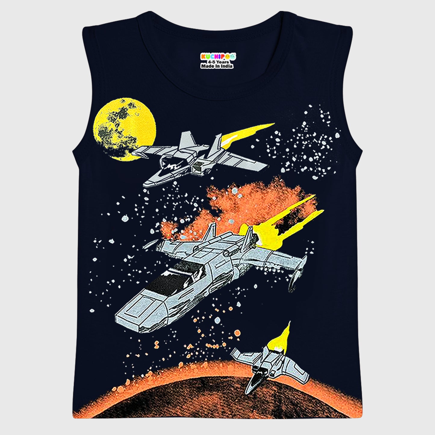 KUCHIPOO Boys Sleeves less T-Shirts