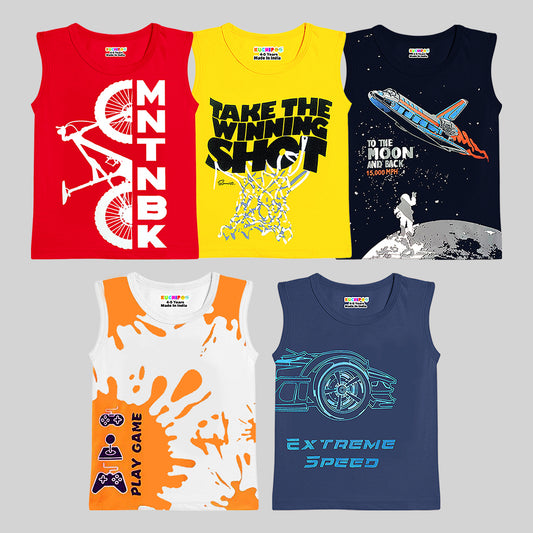 KUCHIPOO Boys Sleeves less T-Shirts