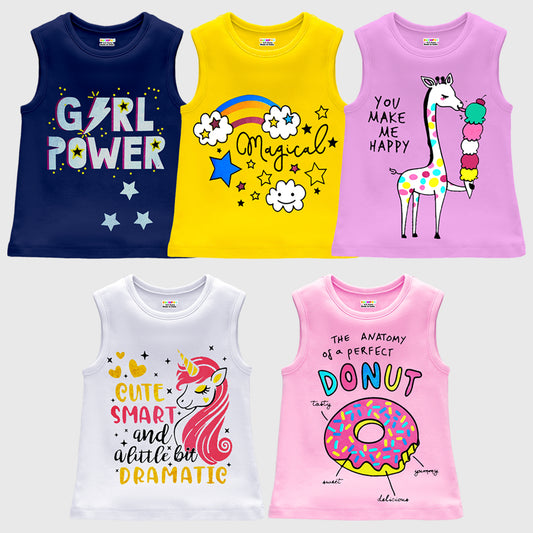 Kuchipoo Girls Sleeveless T-Shirts