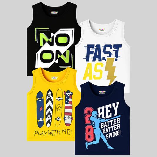 KUCHIPOO Boys Sleeves less T-Shirts