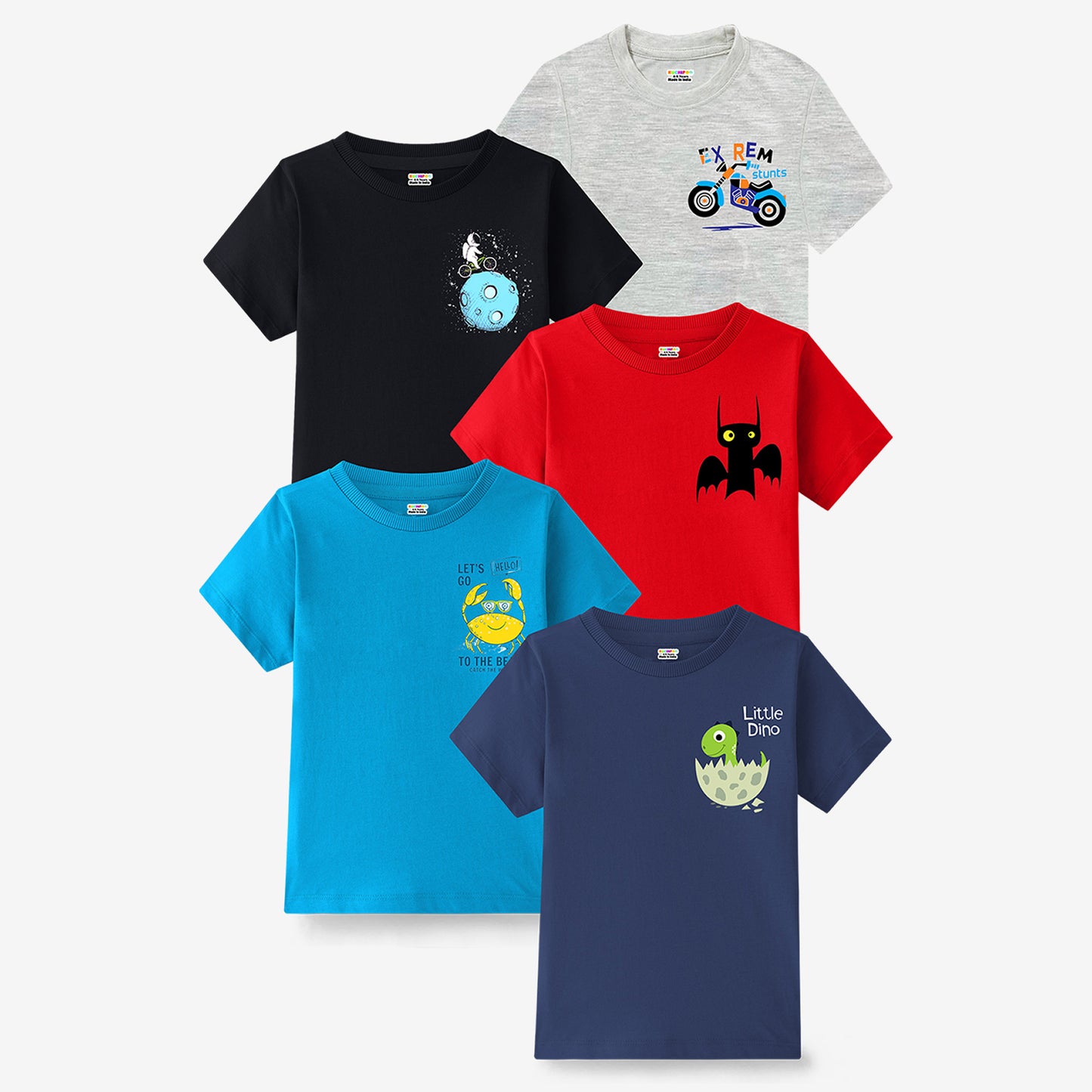 KUCHIPOO Boys Half Sleeves T-Shirts